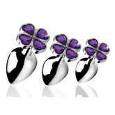 Violet Flower Gem Anal Plug Set